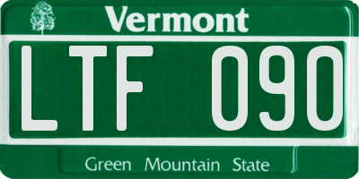 VT license plate LTF090