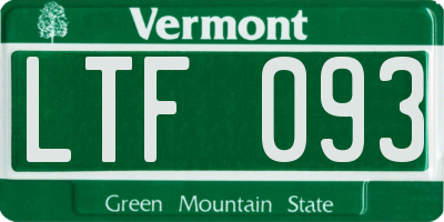 VT license plate LTF093