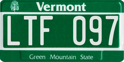 VT license plate LTF097