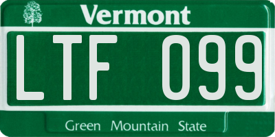 VT license plate LTF099