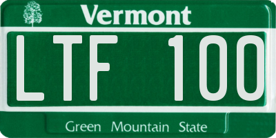 VT license plate LTF100