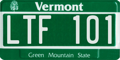 VT license plate LTF101