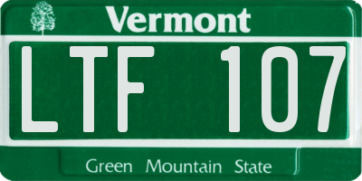VT license plate LTF107