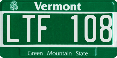 VT license plate LTF108