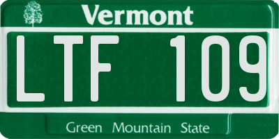 VT license plate LTF109