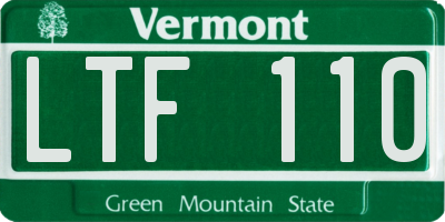 VT license plate LTF110