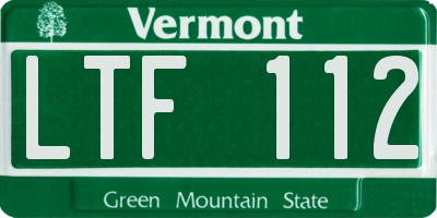VT license plate LTF112