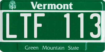VT license plate LTF113