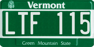 VT license plate LTF115