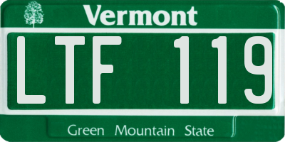 VT license plate LTF119