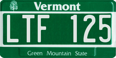 VT license plate LTF125