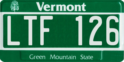 VT license plate LTF126