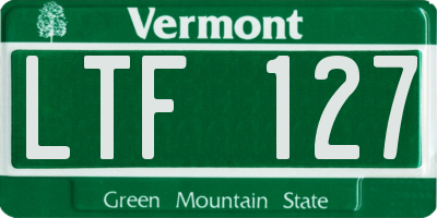 VT license plate LTF127