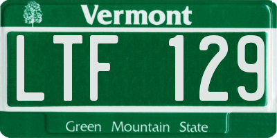 VT license plate LTF129