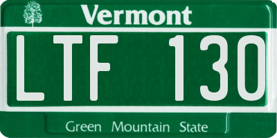VT license plate LTF130