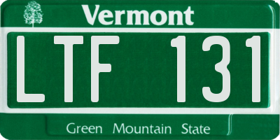 VT license plate LTF131
