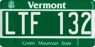 VT license plate LTF132