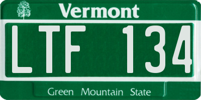 VT license plate LTF134