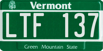 VT license plate LTF137