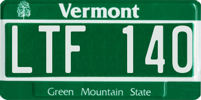 VT license plate LTF140