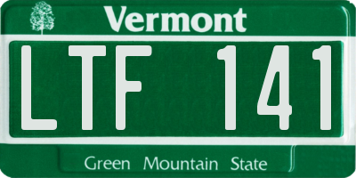 VT license plate LTF141
