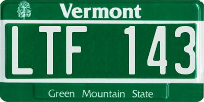 VT license plate LTF143