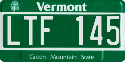 VT license plate LTF145