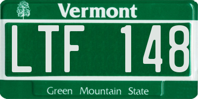 VT license plate LTF148