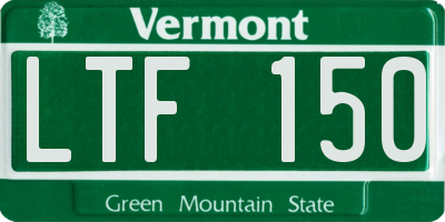 VT license plate LTF150