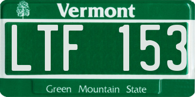 VT license plate LTF153