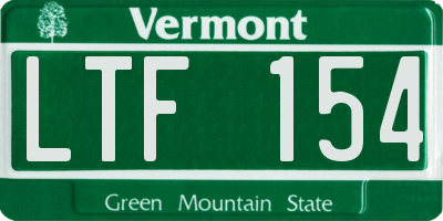 VT license plate LTF154