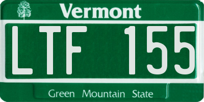 VT license plate LTF155