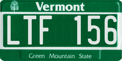 VT license plate LTF156