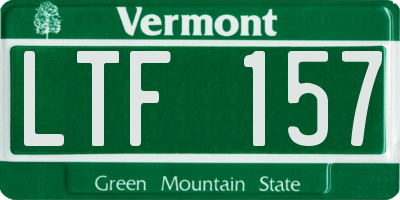 VT license plate LTF157
