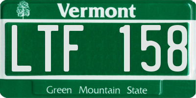 VT license plate LTF158