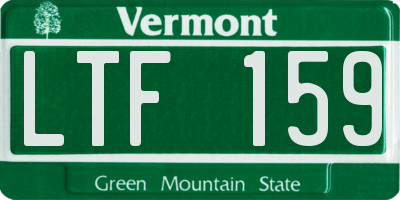 VT license plate LTF159