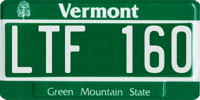 VT license plate LTF160