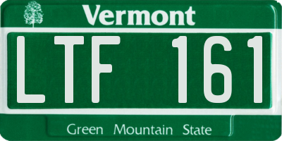 VT license plate LTF161