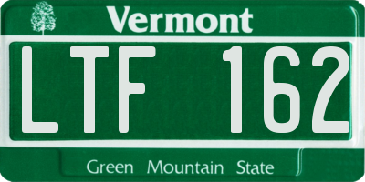 VT license plate LTF162