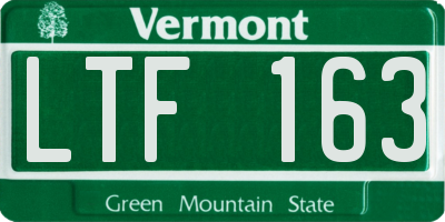 VT license plate LTF163