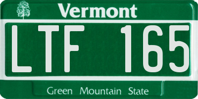 VT license plate LTF165