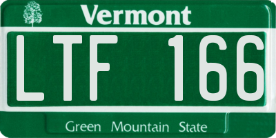 VT license plate LTF166