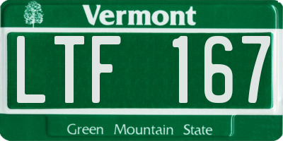 VT license plate LTF167