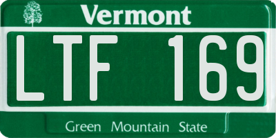 VT license plate LTF169