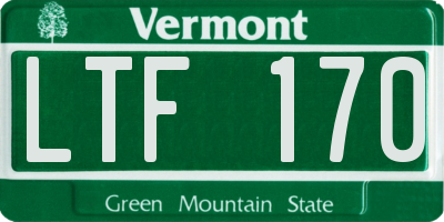VT license plate LTF170