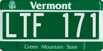 VT license plate LTF171