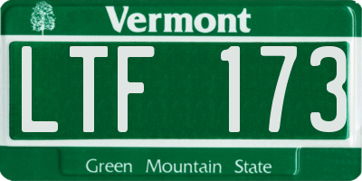 VT license plate LTF173
