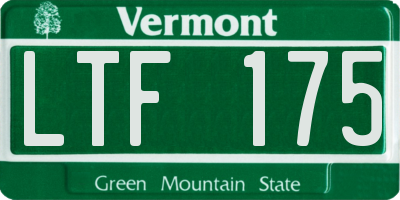 VT license plate LTF175