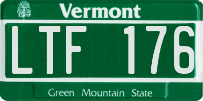 VT license plate LTF176