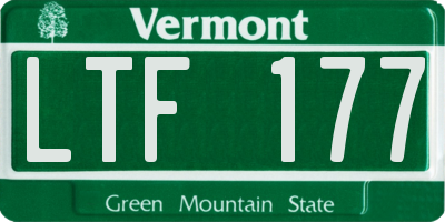 VT license plate LTF177